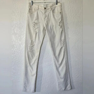 ♥️ IRO ♥️ | Off White Diatressed Straight Leg Jean's Sz 25